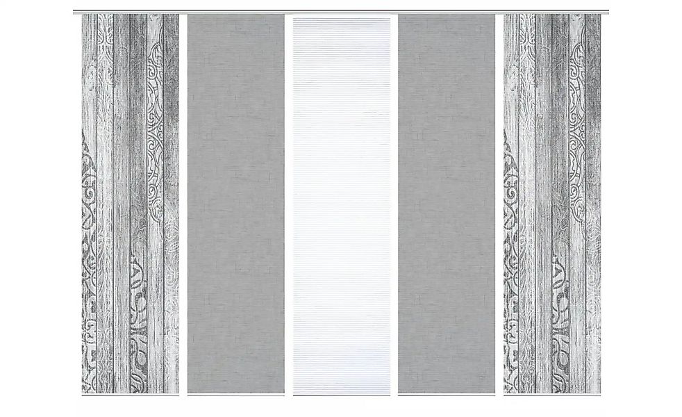 HOME in green Schiebevorhang   ¦ grau ¦ Synthetik ¦ Maße (cm): B: 60 H: 245 günstig online kaufen