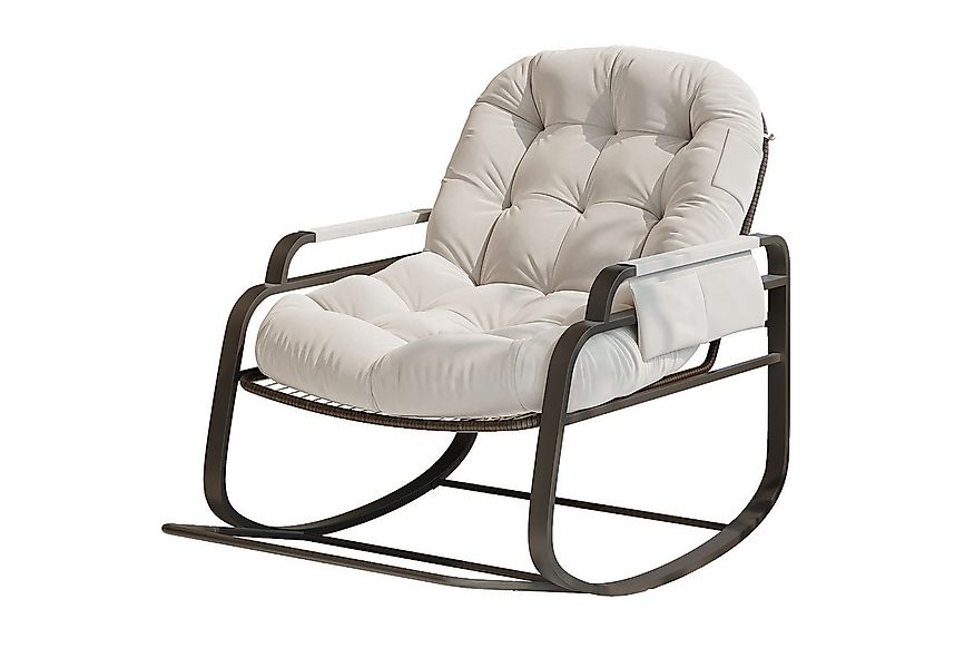 FUROKOY Schaukelstuhl Schaukelsessel Loungesessel (mit dickem & abnehmbarem günstig online kaufen