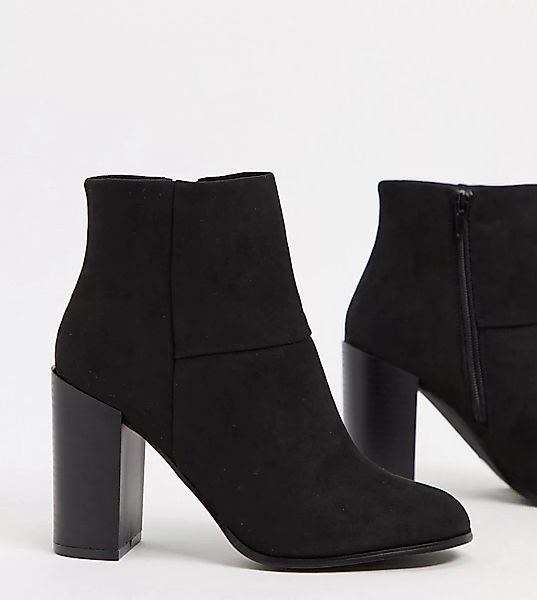ASOS DESIGN Wide Fit – Recite – Schwarze Ankle Boots mit Absatz günstig online kaufen