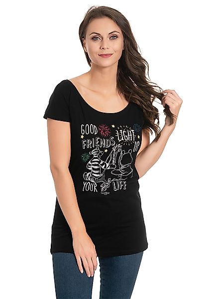 Winnie the Pooh Good Friends Damen Loose-Shirt schwarz günstig online kaufen
