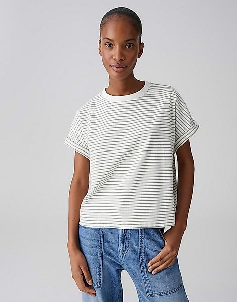 OPUS Kurzarmshirt Gestreiftes T-Shirt aus BCI Cotton Mix Slim Fit Figurbeto günstig online kaufen