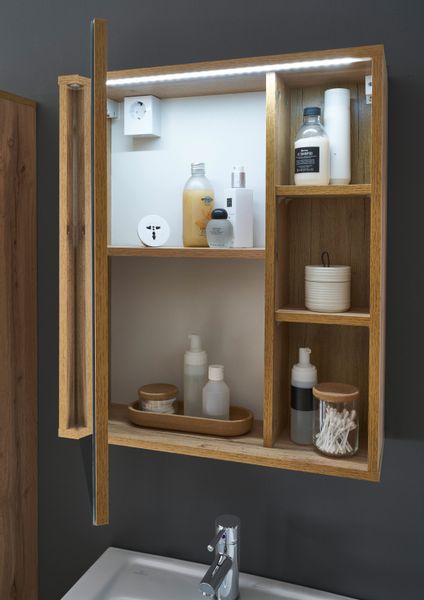 BASIC by Balculina Spiegelschrank "Este" 1 Stk. tlg. LED-Spiegelschrank 60 günstig online kaufen