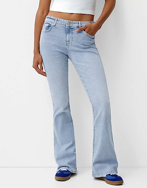 Bershka Jeans-Schlaghose Damen 36 Hellblau günstig online kaufen