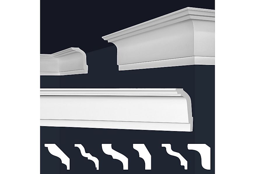 marbet design Stuckleiste E-32, 40 Meter / 20 Leisten, XPS Styropor weiß - günstig online kaufen
