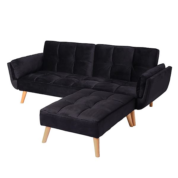 MCW Schlafsofa K18 Samt Schwarz günstig online kaufen