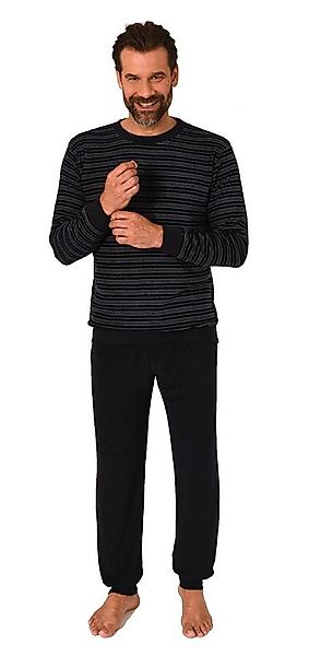 Normann Pyjama Herren langarm Frottee Schlafanzug mit Bündchen - auch in Üb günstig online kaufen