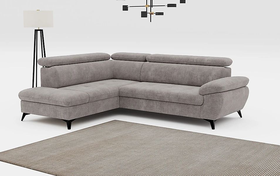 COTTA Ecksofa "Hudson L-Form, B: 256 cm" mit Kopfteilverstellung, optional günstig online kaufen
