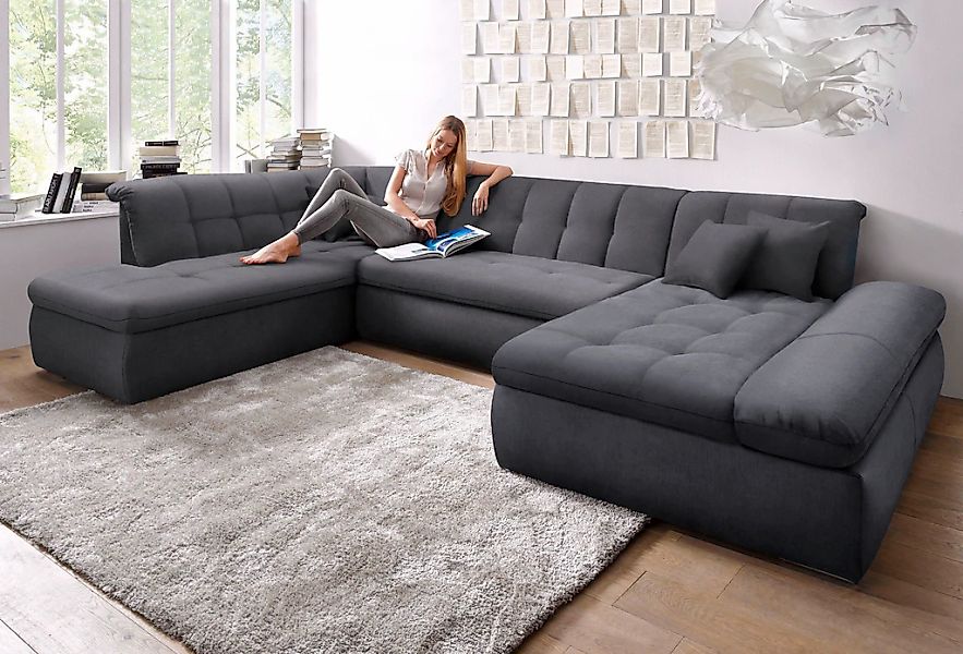DOMO collection Wohnlandschaft "Moric Luxus incl. Zierkissen", U-Form, bis günstig online kaufen