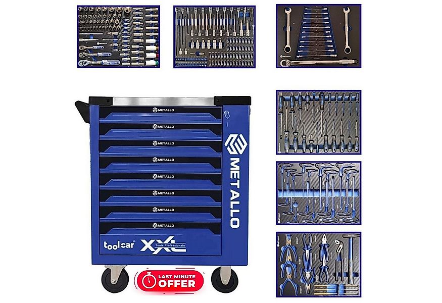 Toolcar Werkzeugwagen Werkstattwagen befüllt & bestückt mit Werkzeug, 7 Sch günstig online kaufen