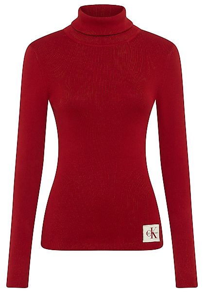 Calvin Klein Jeans Rollkragenpullover Rippstrick, figurbetonte günstig online kaufen