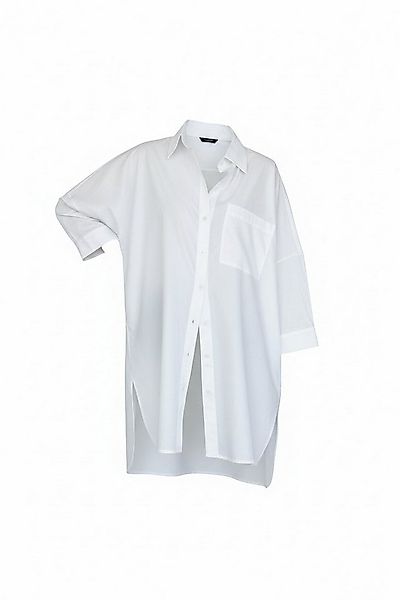 Zuckerwatte Longbluse bequeme A- Linie aus feiner Baumwolle mit Stretchante günstig online kaufen