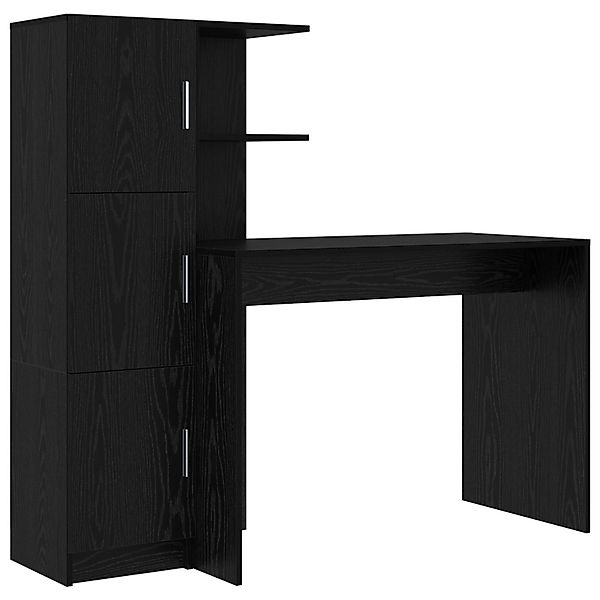 vidaXL Sideboard Schreibtisch mit Stauraum Schwarz-Eiche günstig online kaufen