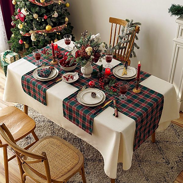 Sunicol Tischdecke Weihnachten Tischdecke, Rot Tischläufer günstig online kaufen