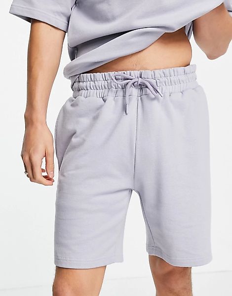 Topman – Jersey-Shorts aus Bio-Baumwolle in Grau, Kombiteil günstig online kaufen