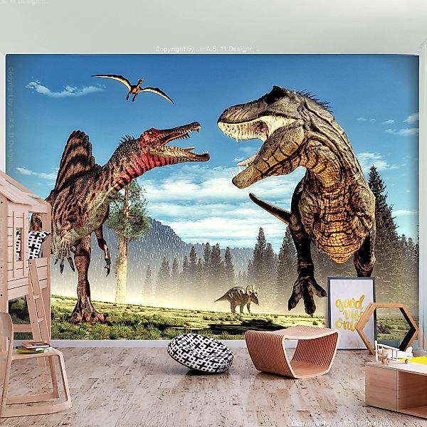 Fototapete - Fighting Dinosaurs günstig online kaufen