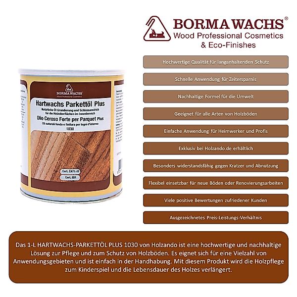 BORMA Holzöl 5 L HARTWACHS PARKETTÖL günstig online kaufen