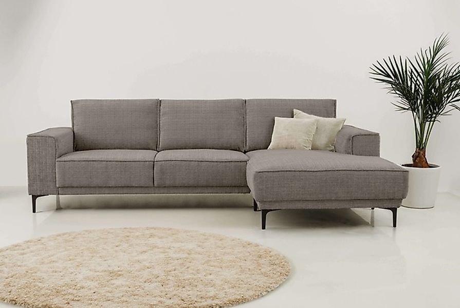 PLACES OF STYLE Ecksofa »Polsterecke Oland, Struktur, Flachgewebe, Luxus-Mi günstig online kaufen