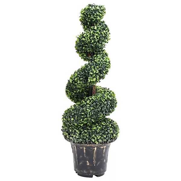 Künstlicher Buchsbaum Mit Topf Spiralform Grün 100 Cm günstig online kaufen