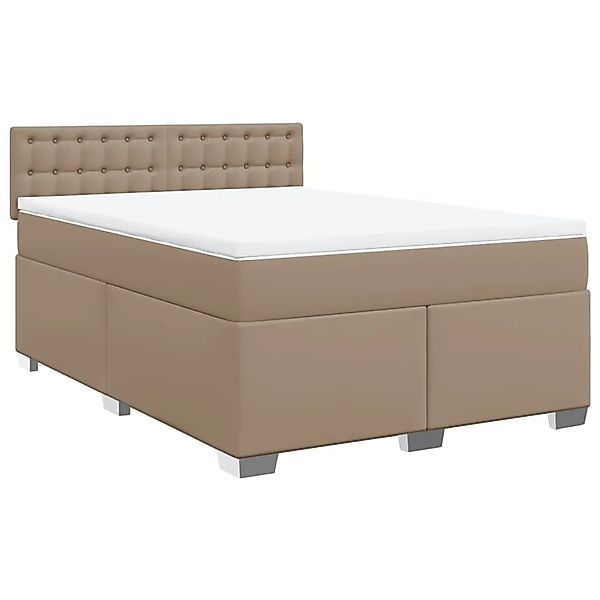 vidaXL Boxspringbett Matratze Cappuccino-Braun 160x200 cm Kunstleder 328613 günstig online kaufen