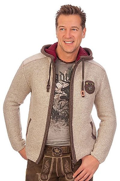 Spieth & Wensky Trachtenstrickjacke Strickjacke Herren - DAKAR - mittelgrau günstig online kaufen