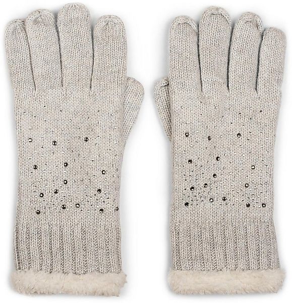 styleBREAKER Strickhandschuhe Strickhandschuhe mit Strass und Fleece (1-St) günstig online kaufen