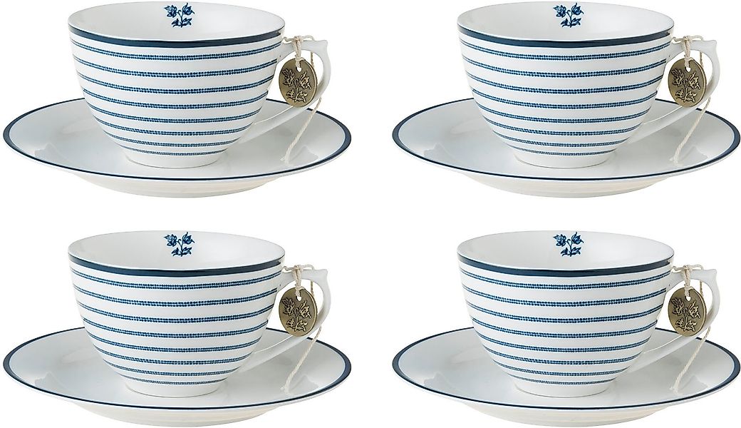 LAURA ASHLEY BLUEPRINT COLLECTABLES Cappuccinotasse »Candy Stripe«, (Set, 8 günstig online kaufen