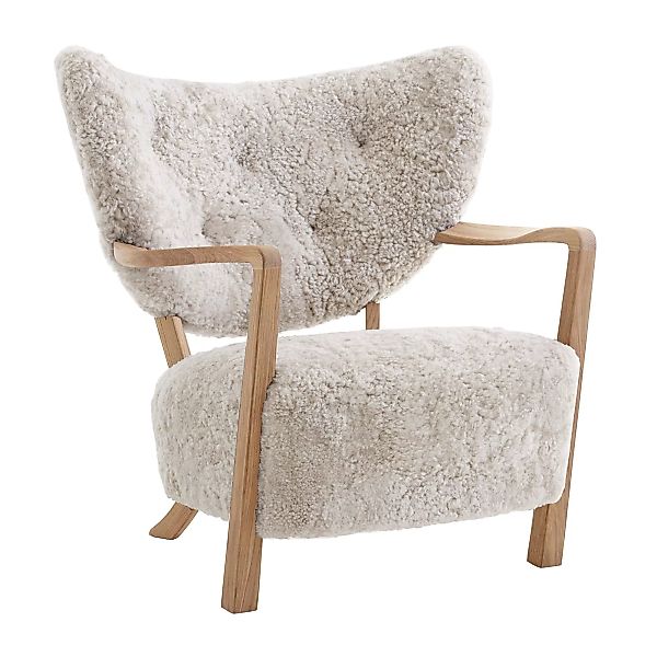 &Tradition - Wulff ATD2 Lounge Chair Gestell Eiche - weiß/eiche/Schaffell M günstig online kaufen