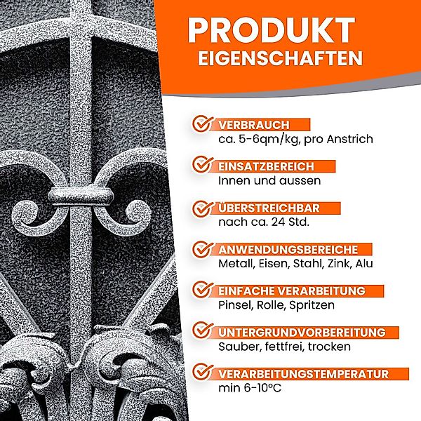 BEKATEQ Metallschutzlack LS-590 Hammerschlaglack, glänzend, Rostschutz, günstig online kaufen