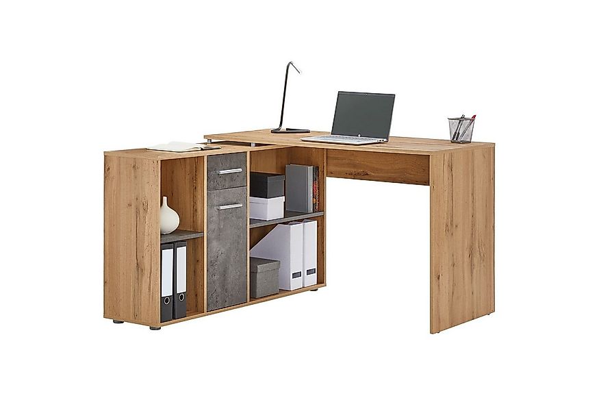 CARO-Möbel Eckschreibtisch DIEGO, Schreibtisch mit Stauraum in L-Form, Home günstig online kaufen