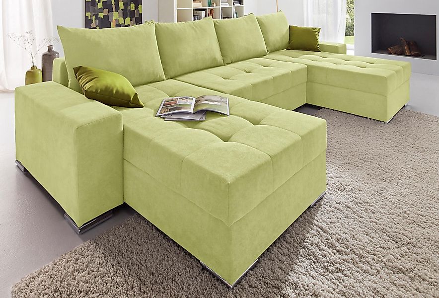 COLLECTION AB Wohnlandschaft "Josy XL U-Form, B: 313 cm in Flachgewebe, Str günstig online kaufen