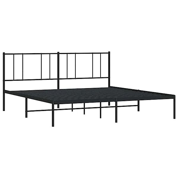 vidaXL Bettgestell mit Kopfteil Metall Schwarz 183x213 cm 352485 günstig online kaufen