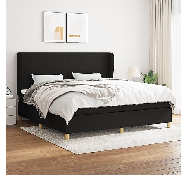 vidaXL Boxspringbett Boxspringbett mit Matratze Schwarz 200x200 cm Stoff Be günstig online kaufen