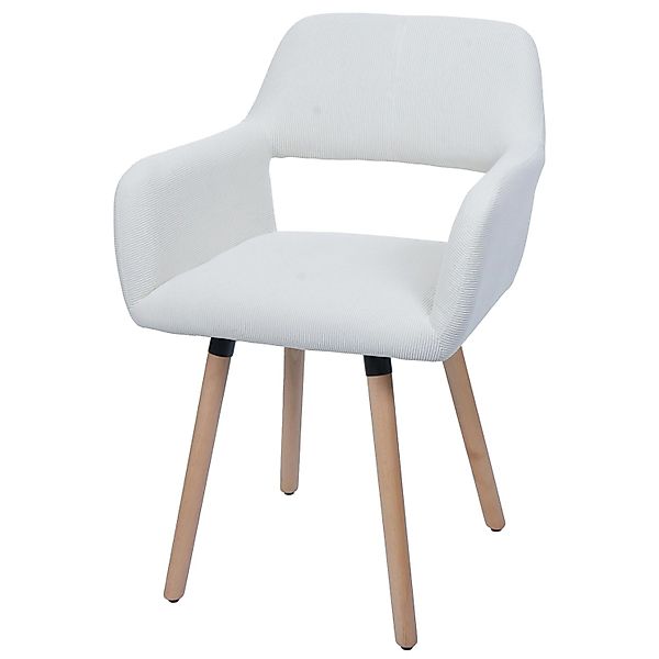 MCW Esszimmerstuhl A50 II Creme-Weiß Stoff/Textil Cord 400g/m² günstig online kaufen