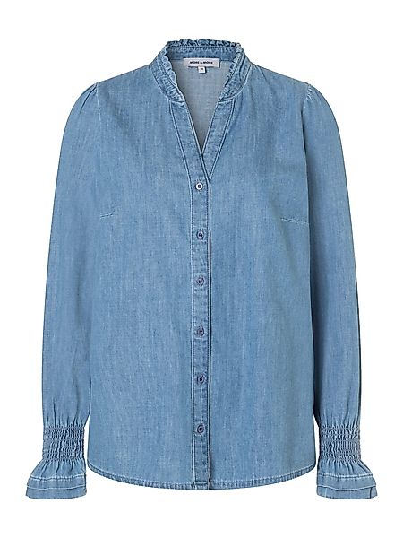 MORE&MORE Langarmbluse leichter Baumwolldenim günstig online kaufen