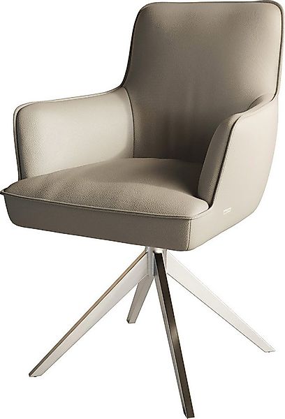 DELIFE Polsterstuhl Heira-Flex, mit Armlehnen Kreuzgestell breit Edelstahl günstig online kaufen