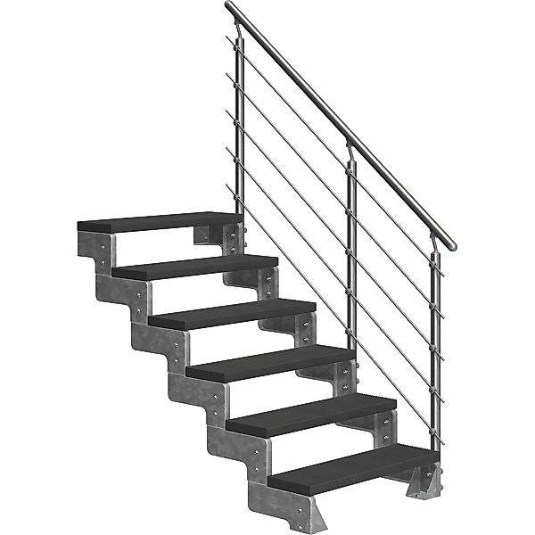 DOLLE Außentreppe Gardentop 6 TRIMAX-Stufen 80 cm Anthrazit + Geländer günstig online kaufen