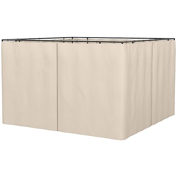 Outsunny Gazebo Ersatzvorhang Polyester Beige 302L x 205H cm günstig online kaufen