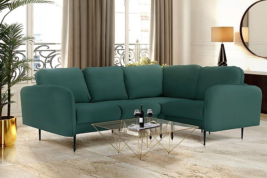 Leonique Ecksofa "Skidi L-Form", mit losen Rückenkissen und Keder oben auf günstig online kaufen