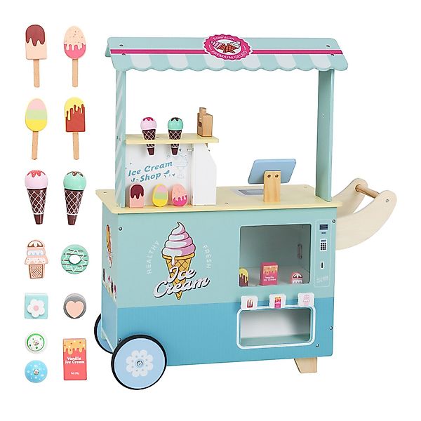 KOMFOTTEU Spielwerkbank, Eiswagen Kinder auf Rädern günstig online kaufen