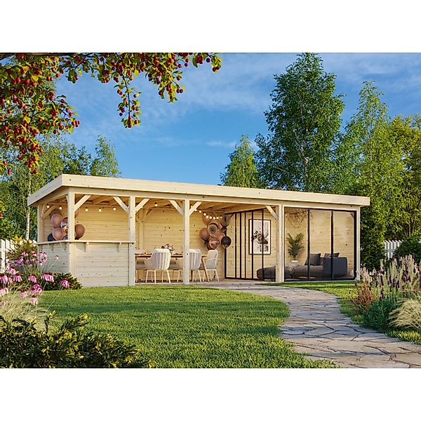Palmako Pavillon Lenna Set 715 Slide Plus 876 x 300 cm Lackiert Weiß FSC® günstig online kaufen