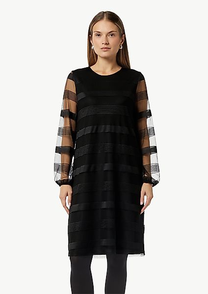 comma casual identity Maxikleid Gestreiftes Mesh-Kleid günstig online kaufen