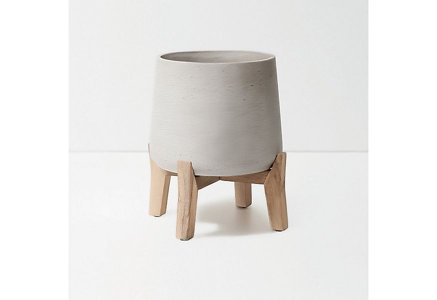 finestgreen Pflanzkübel Patt Feet Low, Fiberclay Pflanzkübel mit Holzfüßen günstig online kaufen