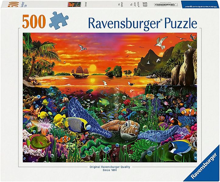 Ravensburger Puzzle Schildkröte im Riff, 500 Puzzleteile, Made in Germany günstig online kaufen
