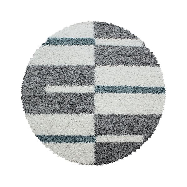 SIMPEX24 Teppich Kariert Design, Rund, Höhe: günstig online kaufen