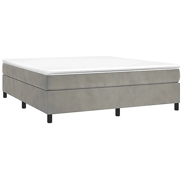 vidaXL Boxspringbett mit Matratze Hellgrau 160x200 cm Samt 3144687 günstig online kaufen