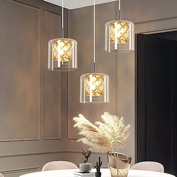 Nettlife Pendelleuchte Esszimmer Kristall Glas G9 günstig online kaufen