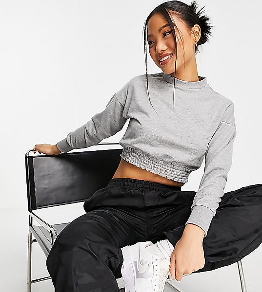 Influence Petite – Kurz geschnittenes Sweatshirt in Grau günstig online kaufen