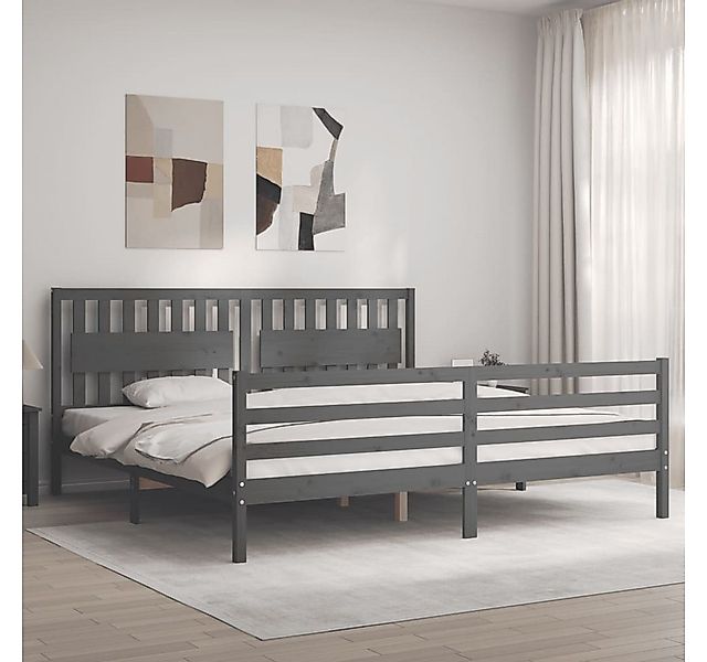 vidaXL Bett Massivholzbett mit Kopfteil Honigbraun 200x200 cm günstig online kaufen