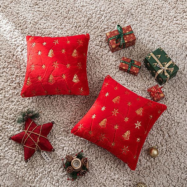 Qelus Kissenbezüge Kissenbezug Weihnachtsbaum Schneeflocke Bestickt günstig online kaufen