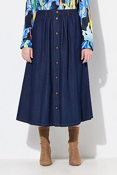Ulla Popken Jeansrock Jeansrock A-Linie Schmuckknöpfe Elastikbund günstig online kaufen